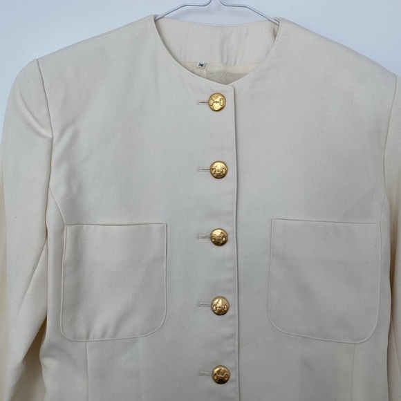 Vintage Inspired Ivory White Blazer - Picture 3 of 12